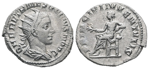 Ancient Roman Silver coin of Herennius Etruscus as Caesar - PRINCIPI IVVENTVTIS